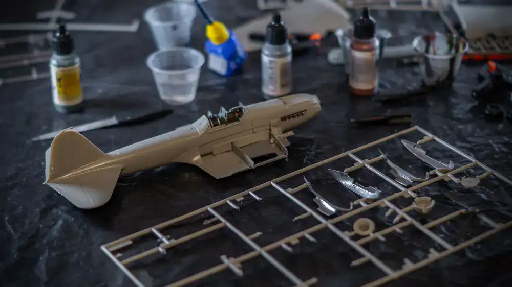 Unpainted plastic model kit on a sprue