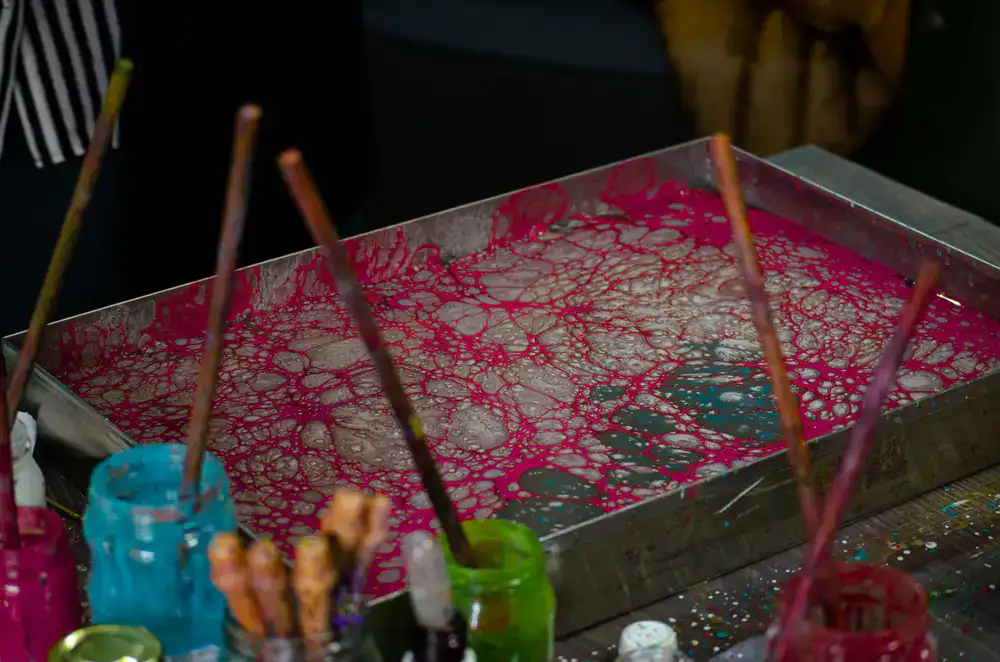 Wet palette with mixed colors